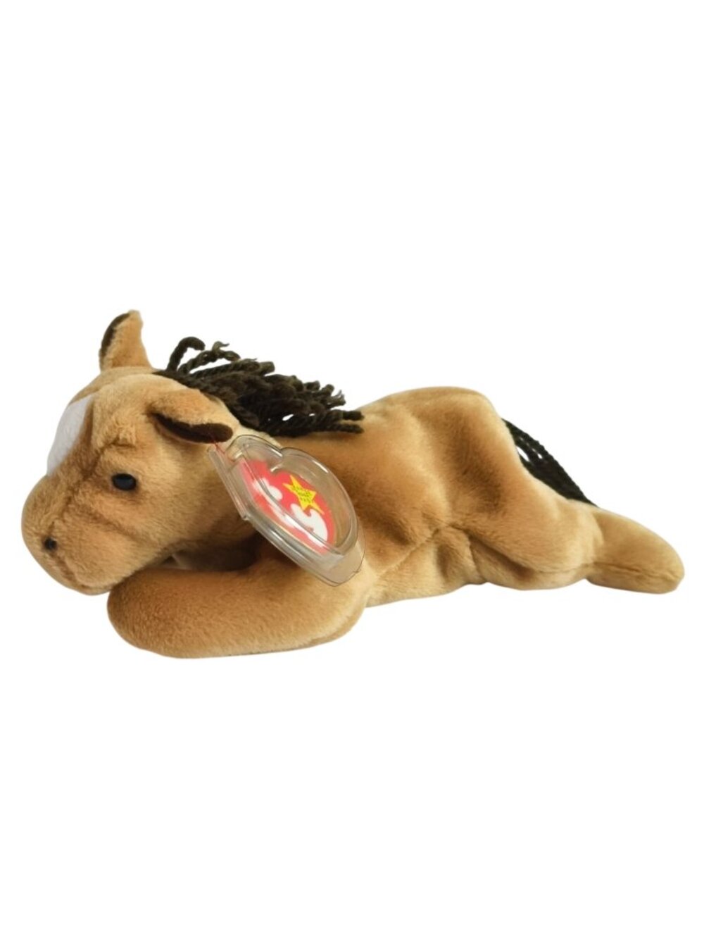 Ty Beanie Babies DERBY The Horse Plush MWMT 1995 Star Yarn Mane Retired Collect